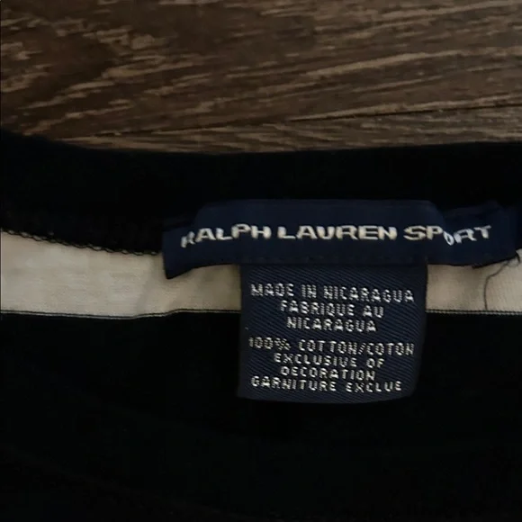 Polo by Ralph Lauren Black and White Striped Blouse - Picture 2 of 7